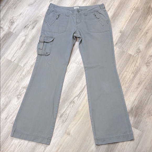 Vintage 90s Y2K Aeropostale Gray Wide Leg Utility Cargo Trousers Pants / 9/10L - Picture 1 of 11